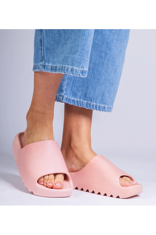 Roze rubberen dames slippers Serrano