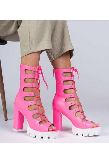 Roze dames laarzen met hoge... 2