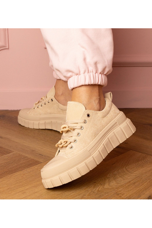 Sandfarbene Damen Sneakers Kesium