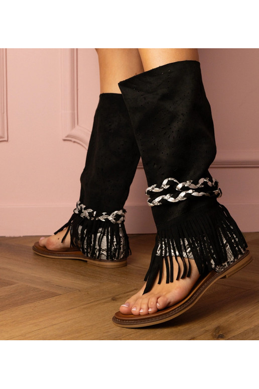 Zwarte dames sandalen met hoge hak...