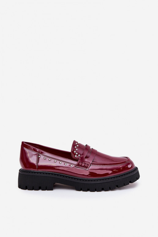 Dames mocassins met lak effect Met decoratie bordeaux Įjungtallae