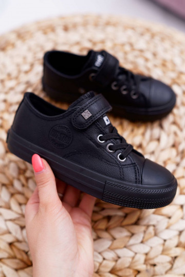 Zwarte kinder leren casual schoenen Big Star EE374034