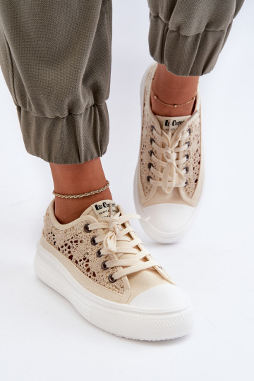 avec des motifs de dentelle Chaussures de loisirs Lee Cooper LCDANS-23-44-1620 beige