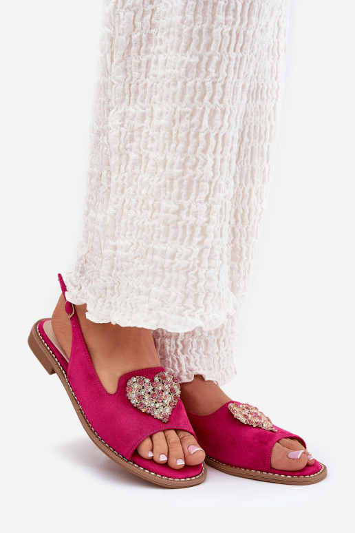 Dames sandalen Met sierlijk Hartenm S.Barski KV27-018 roze