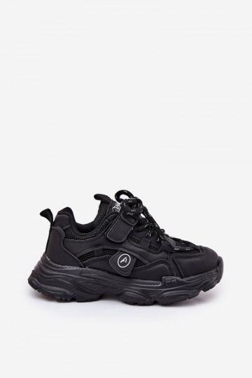 Sneakers Stilvollllschuhe Kindisch mit einer Plattform schZuarze Farbe Hanomess 2