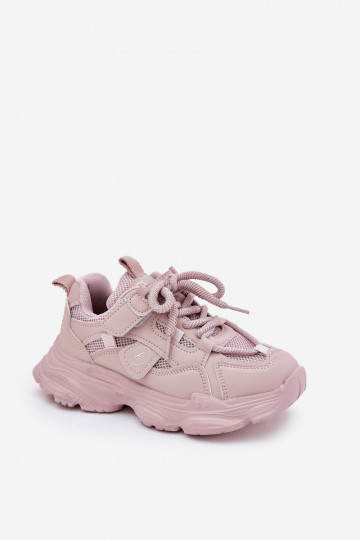 Chaussures modèle baskets Puéril avec une plateforme couleur rose Hanomess