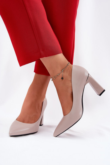 Elegante schoenen met hak grijze kleur 2