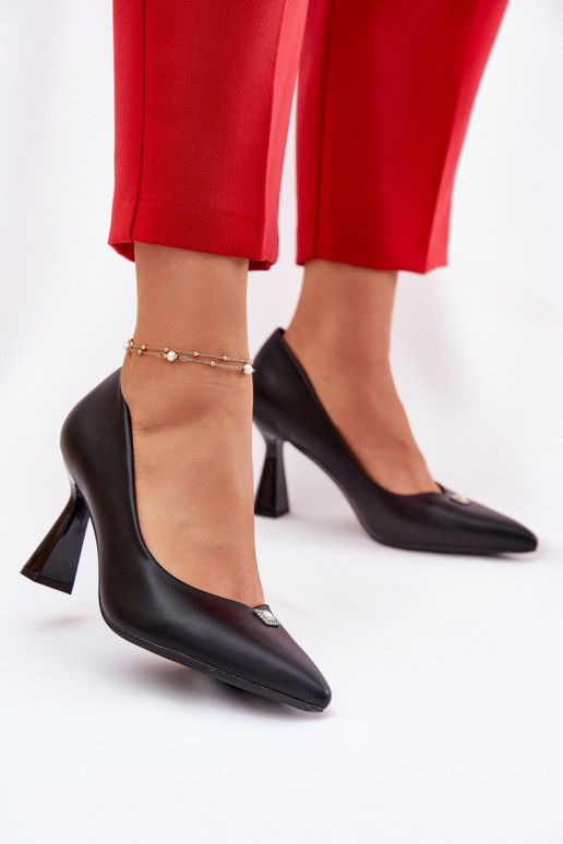 Style élégant Chaussures Activé Rozszerzanej Szpilce Vinceza 62222 couleur noire Style élégant Chaussures Activé Rozszerzanej Szpilce Vinceza 62222 couleur noire