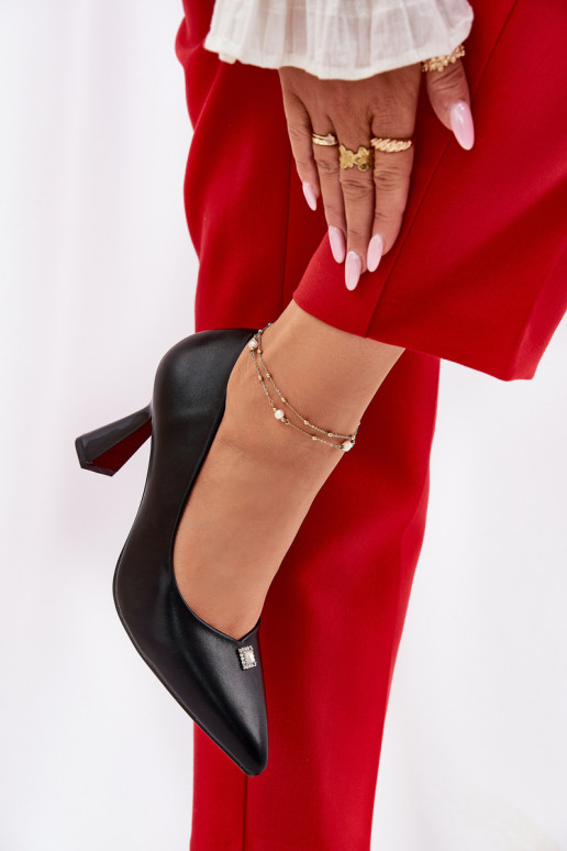 Style élégant Chaussures Activé Rozszerzanej Szpilce Vinceza 62222 couleur noire Style élégant Chaussures Activé Rozszerzanej Szpilce Vinceza 62222 couleur noire