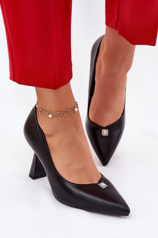 Style élégant Chaussures Activé Rozszerzanej Szpilce Vinceza 62222 couleur noire Style élégant Chaussures Activé Rozszerzanej Szpilce Vinceza 62222 couleur noire