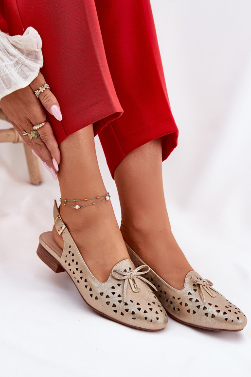 Ballerines ajourées avec un talon ouvert couleur dorée Activévinnia Ballerines ajourées avec un talon ouvert couleur dorée Activévinnia