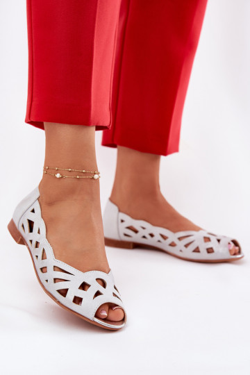 Platvorm sandalen met ornamenten zilveren kleur 2