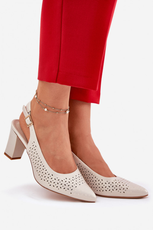 OpengeInerkte sandalen Ze Szpiczastymi Noskami met hakken Sergio Leone SK163 parelmoer OpengeInerkte sandalen Ze Szpiczastymi Noskami met hakken Sergio Leone SK163 parelmoer