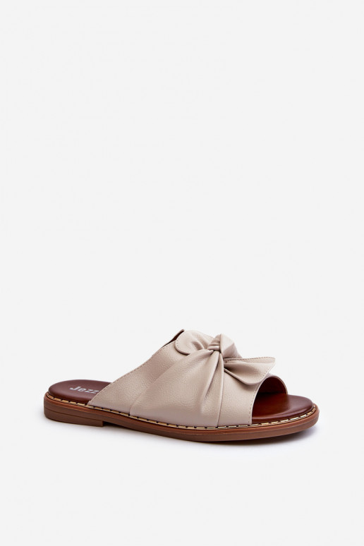 Damespantoffels met brede hakken beige Nelvira Damespantoffels met brede hakken beige Nelvira