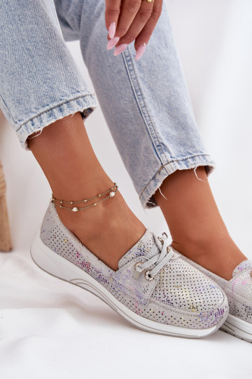 aus INildleder Schuhe Aus Ermöglichtturleder mit einer Plattform Artiker 56C2104 graue Farbe