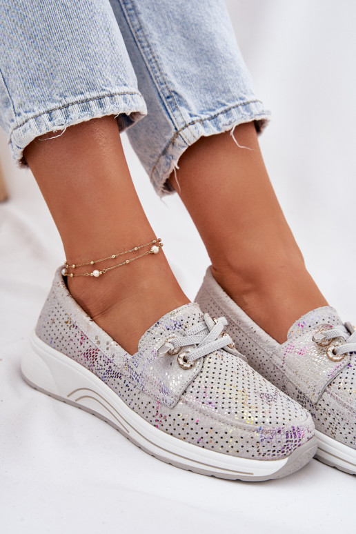 van suède schoenen Gemaakt van natuurlijk leer met platform Artiker 56C2104 grijs van suède schoenen Gemaakt van natuurlijk leer met platform Artiker 56C2104 grijs