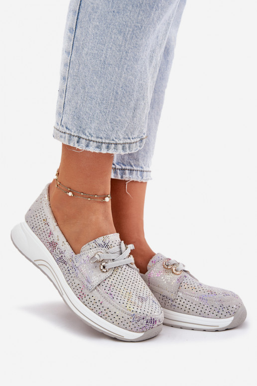 en daim chaussures Fabriqué en cuir naturel avec une plateforme Artiker 56C2104 couleur grise en daim chaussures Fabriqué en cuir naturel avec une plateforme Artiker 56C2104 couleur grise