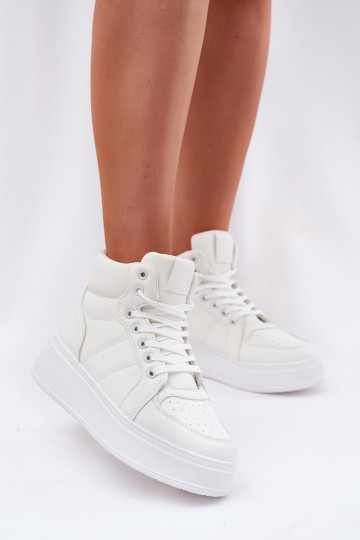 Grand Chaussures modèle baskets Féminin avec une plateforme couleur blanche Tillive