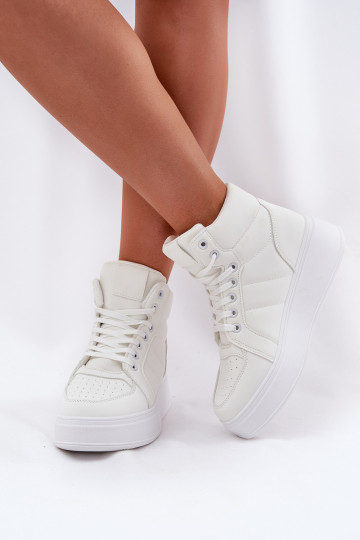 Hoge sneakers voor dames met platform witte kleur Tillive 2