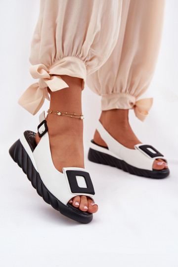 Dames sandalen met hak en decoratie Artiker 56C2157 witte kleur 2