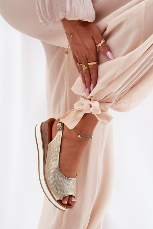 Peau Sandales à plateforme Artiker 56C2312 couleur dorée