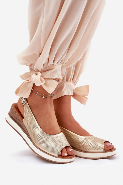 Leer Platform sandalen Artiker 56C2312 gouden kleur