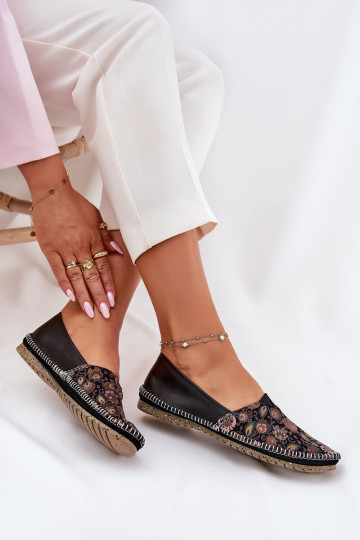 Peau À motifs Ballerines Il fautciejka T1929-71 couleur noire