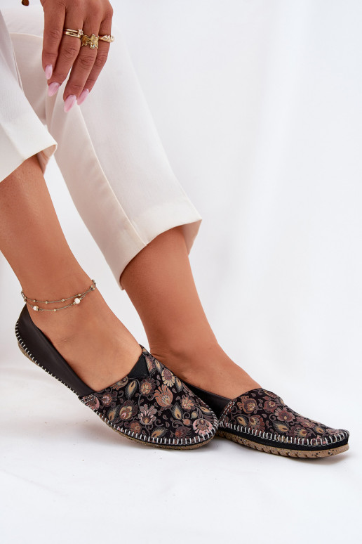 Peau À motifs Ballerines Il fautciejka T1929-71 couleur noire Peau À motifs Ballerines Il fautciejka T1929-71 couleur noire