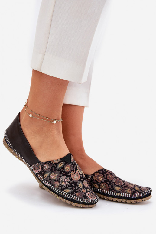 Peau À motifs Ballerines Il fautciejka T1929-71 couleur noire Peau À motifs Ballerines Il fautciejka T1929-71 couleur noire