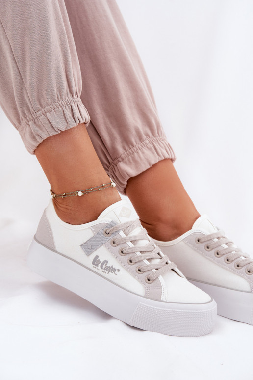 Chaussures de loisirs avec une plateforme Lee Cooper LCDANS-25-31-3479L Blanc-couleur grise Chaussures de loisirs avec une plateforme Lee Cooper LCDANS-25-31-3479L Blanc-couleur grise