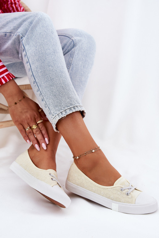 Turnschuhe Freizeitschuhe Z Haftem Lee Cooper LCIN-25-31-3445L Beige