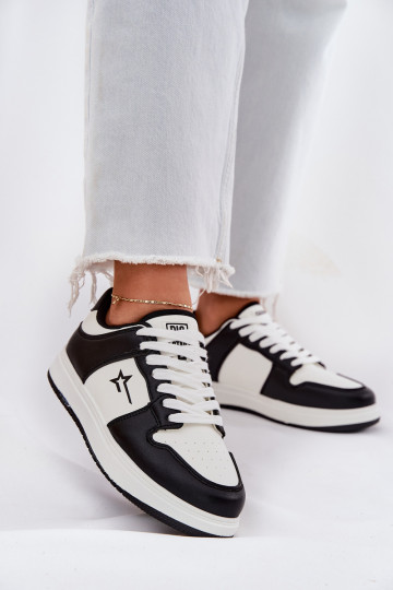 Chaussures modèle baskets Féminin Big Star RR274A240 HI-POLY SYSTEM Blanc-couleur noire