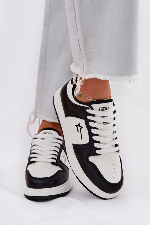 Chaussures modèle baskets Féminin Big Star RR274A240 HI-POLY SYSTEM Blanc-couleur noire