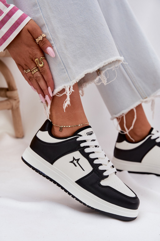 Sneakers Stilvollllschuhe Feminin Big Star RR274A240 HI-POLY SYSTEM INeiß-schZuarze Farbe