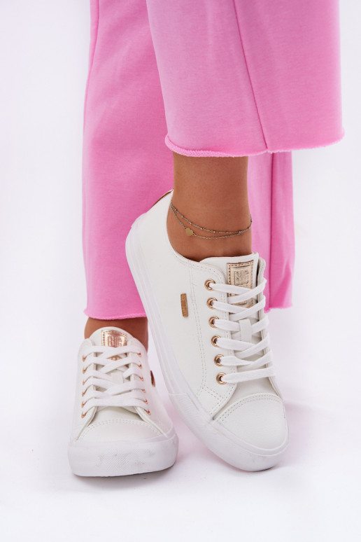 Dames witte vrijetijdsschoenen van kunstleer Big Star RR274748 Dames witte vrijetijdsschoenen van kunstleer Big Star RR274748