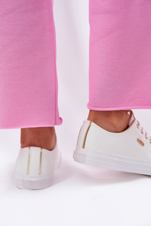 Dames witte vrijetijdsschoenen van kunstleer Big Star RR274748 Dames witte vrijetijdsschoenen van kunstleer Big Star RR274748