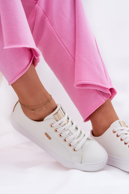 Dames witte vrijetijdsschoenen van kunstleer Big Star RR274748 Dames witte vrijetijdsschoenen van kunstleer Big Star RR274748