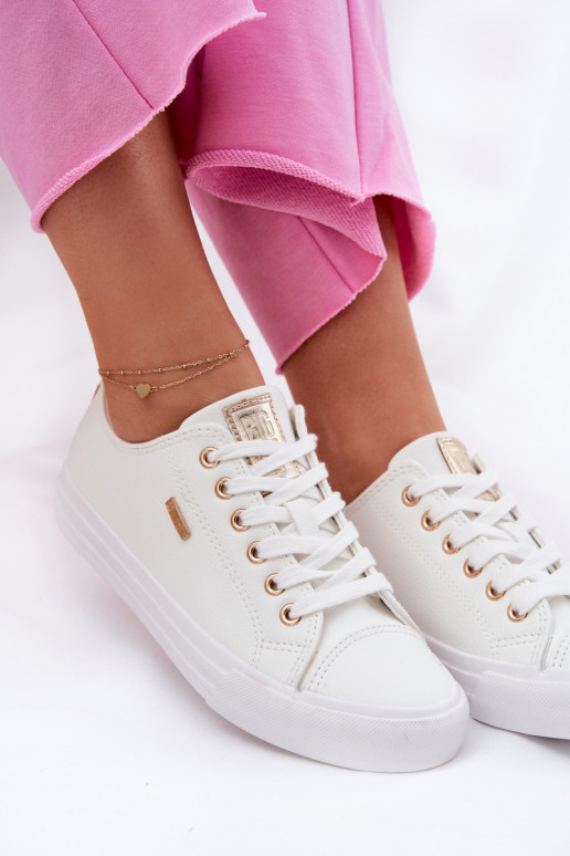 Dames witte vrijetijdsschoenen van kunstleer Big Star RR274748 Dames witte vrijetijdsschoenen van kunstleer Big Star RR274748