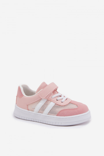 Chaussures modèle baskets Puéril avec attaches adhésives couleur rose Sepovia