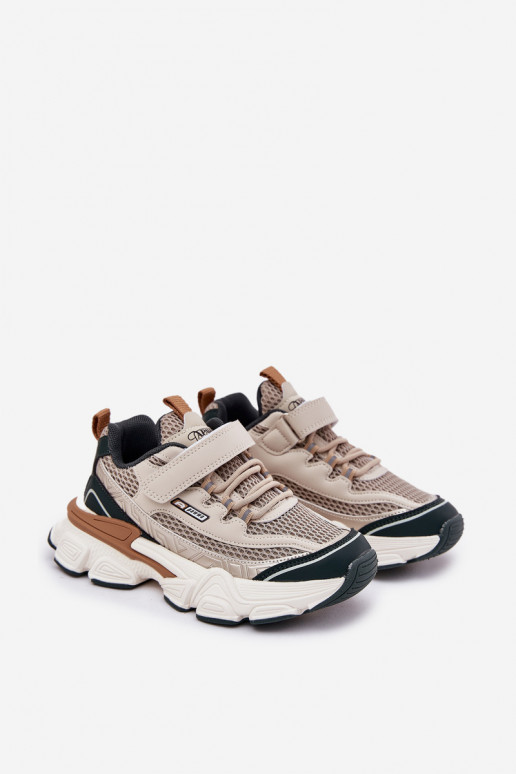 Chaussures modèle baskets chaussures Baskets pour enfants avec attaches adhésives beige Ronivelle