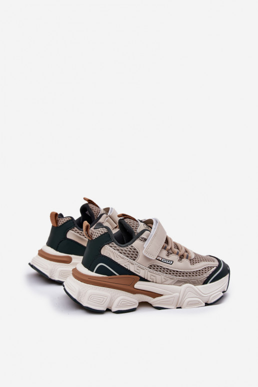 Chaussures modèle baskets chaussures Baskets pour enfants avec attaches adhésives beige Ronivelle