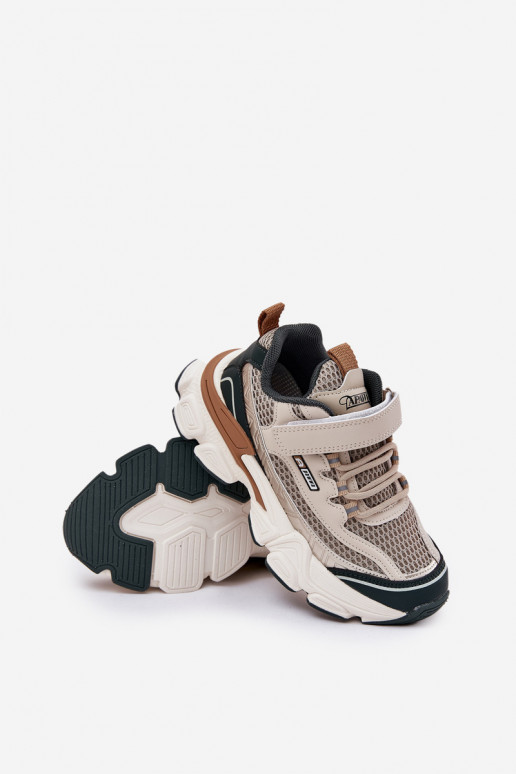 Sneakers model schoenen schoenen Kindersneakers met zelfklevende bevestigingsmiddelen beige Ronivelle