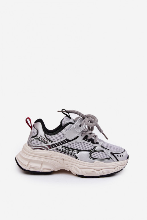 Sneakers model schoenen Kinderen Op dikke zool zilvere kleur Xairana