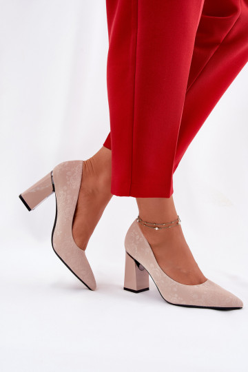 Style élégant Chaussures avec des talons DANS couleur rose Vinceza 62223 beige