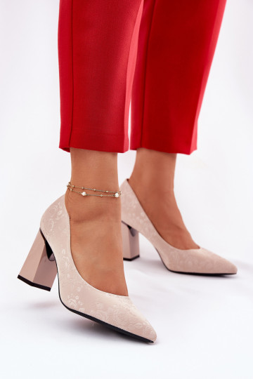 Style élégant Chaussures avec des talons DANS couleur rose Vinceza 62223 beige 2