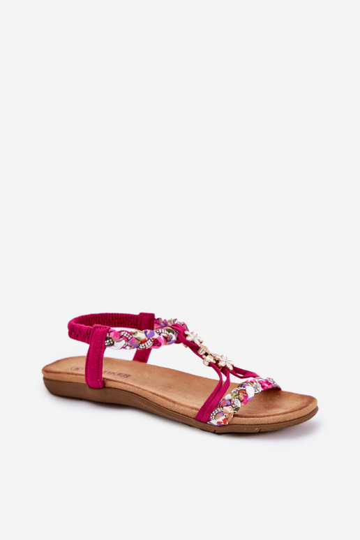 Sandalen voor dames Z Plecionymi Paskami I Przypinkami Artiker 56C1314 roze Sandalen voor dames Z Plecionymi Paskami I Przypinkami Artiker 56C1314 roze