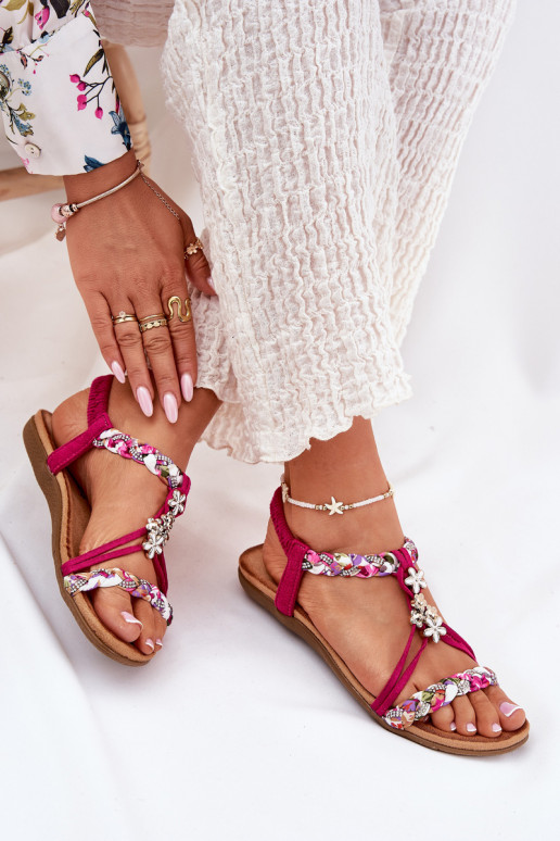 Sandalen voor dames Z Plecionymi Paskami I Przypinkami Artiker 56C1314 roze Sandalen voor dames Z Plecionymi Paskami I Przypinkami Artiker 56C1314 roze