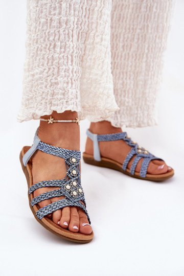 des sandales Féminin isocèle Z Plecionymi Paskami Artiker 56C1325 couleur bleue