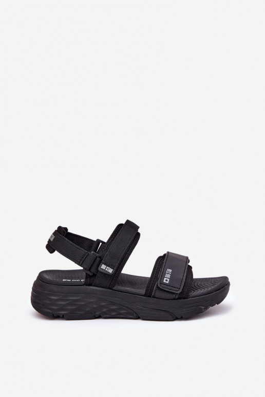 Sportlicher Stil Damensandalen mit einer Plattform Big Star RR274A077 schZuarze Farbe Sportlicher Stil Damensandalen mit einer Plattform Big Star RR274A077 schZuarze Farbe