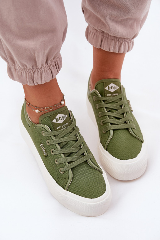 Vrijetijdsschoenen met platform Lee Cooper LCIN-25-31-3449L groene kleur Vrijetijdsschoenen met platform Lee Cooper LCIN-25-31-3449L groene kleur
